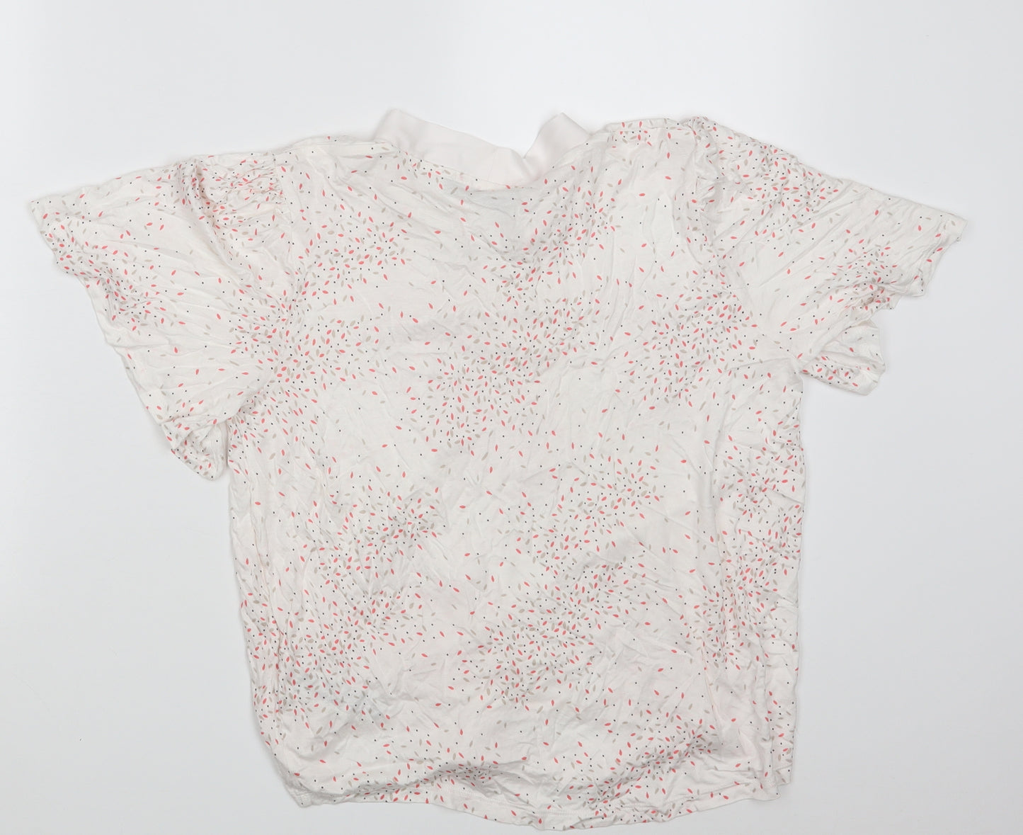 M&S Womens White Polka Dot  Basic T-Shirt Size 10