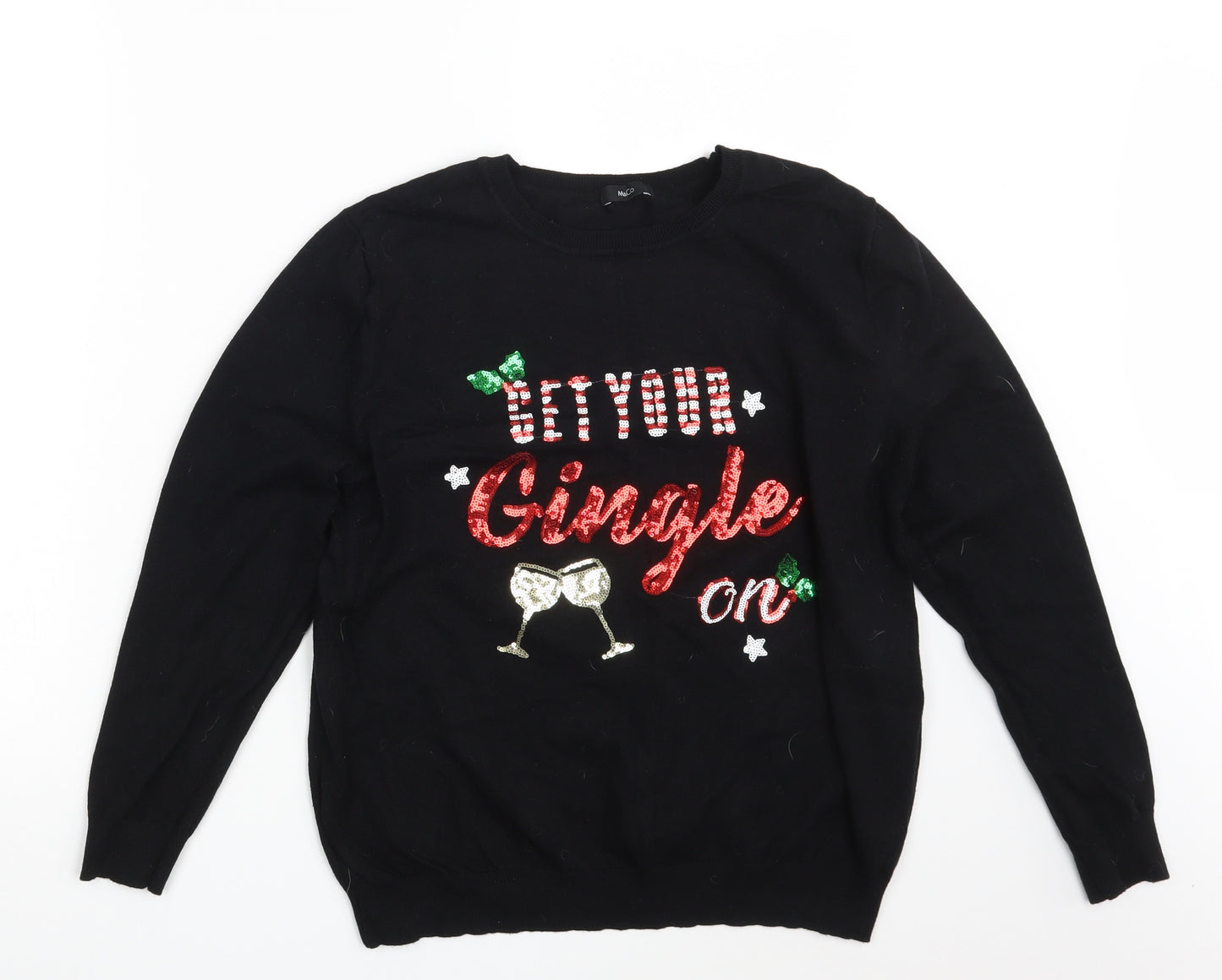 M & Co. Womens Black   Pullover Jumper Size XL  - Seasonal Christmas Festive Holiday