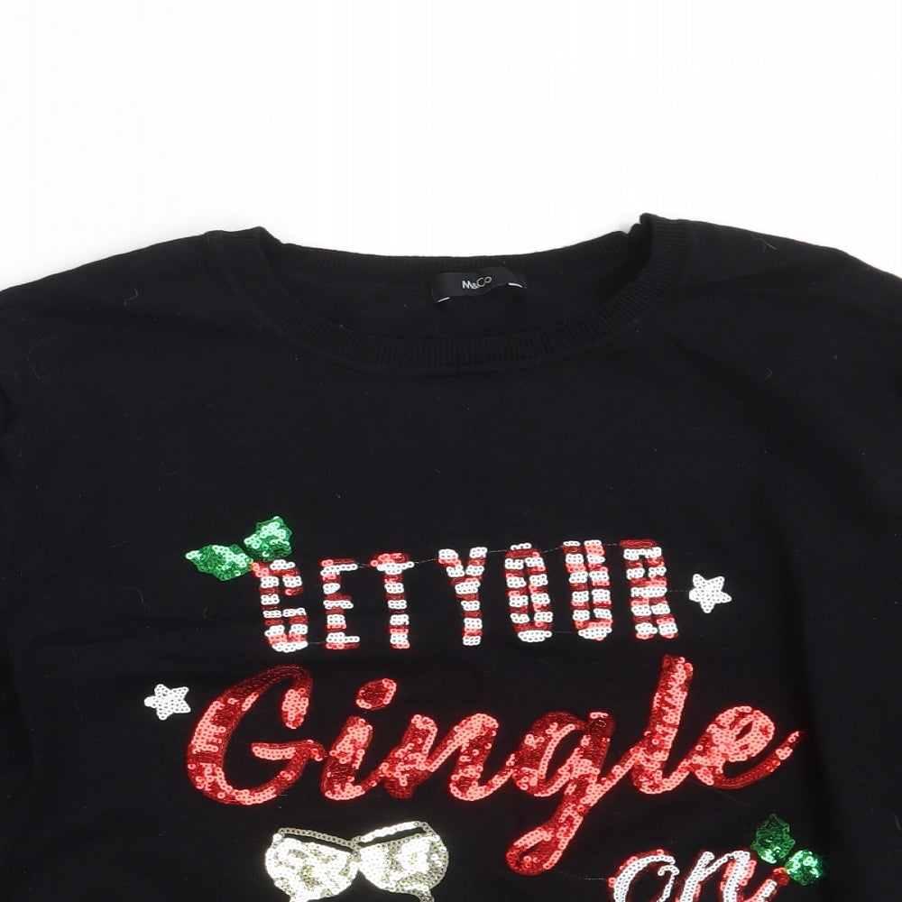 M & Co. Womens Black   Pullover Jumper Size XL  - Seasonal Christmas Festive Holiday