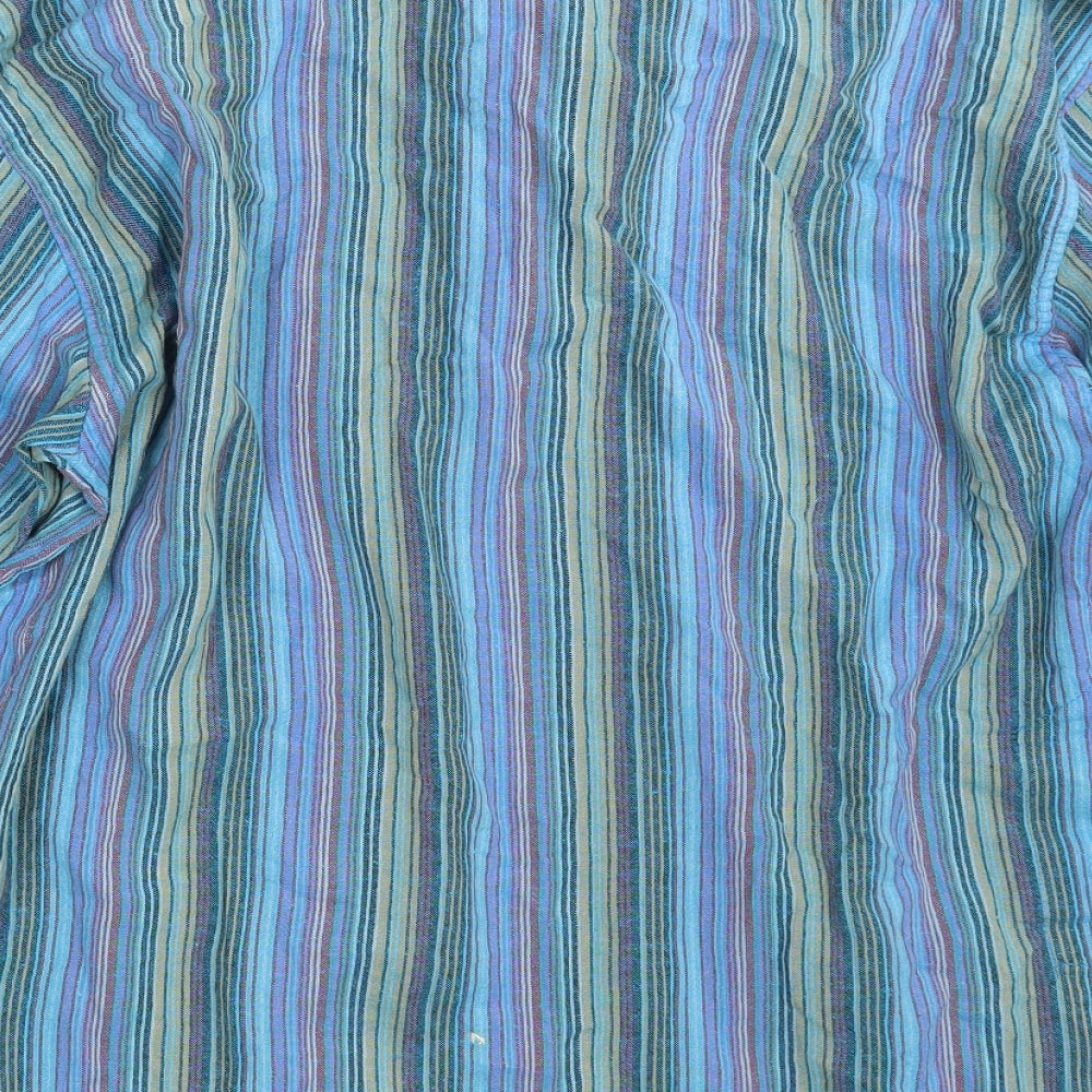 Little Kathmandu Mens Blue Striped   Button-Up Size XL