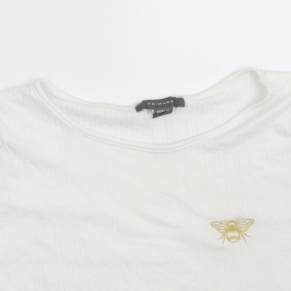 Primark Womens White   Pullover Sweatshirt Size 14