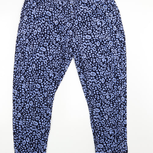 Jane & Bleecker Womens Blue Animal Print  Jogger Trousers Size L L28 in