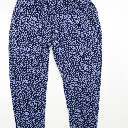 Jane & Bleecker Womens Blue Animal Print  Jogger Trousers Size L L28 in
