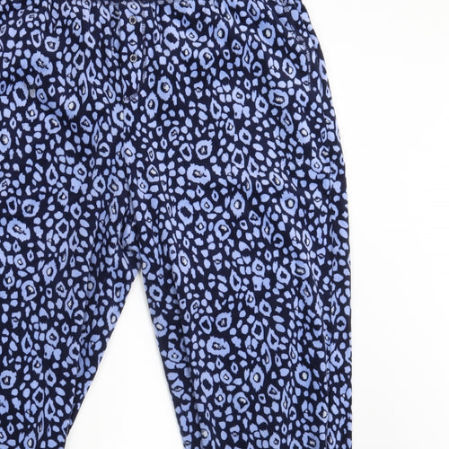 Jane & Bleecker Womens Blue Animal Print  Jogger Trousers Size L L28 in