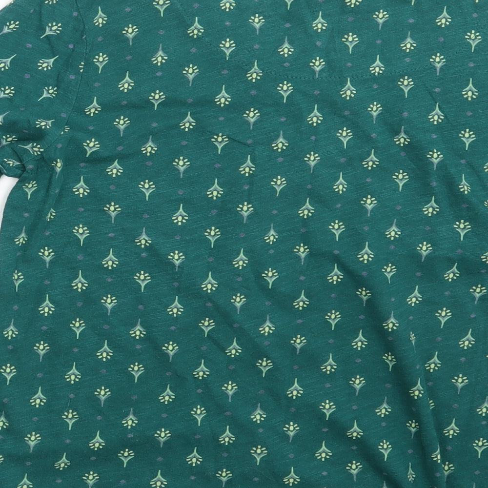 Manataray Womens Green Floral  Basic T-Shirt Size 14