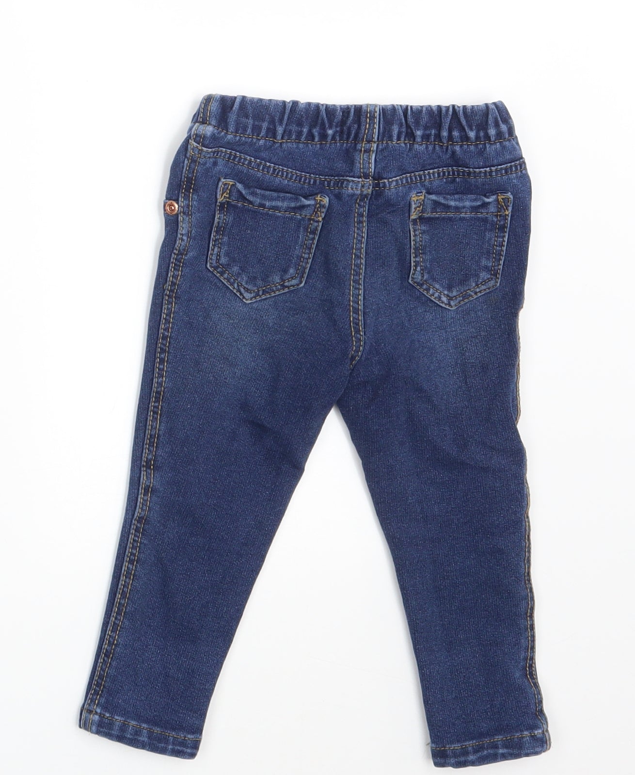 Denim Co. Girls Blue  Denim Cropped Jeans Size 12-18 Months  - Waist 16in; Inside  leg 10in