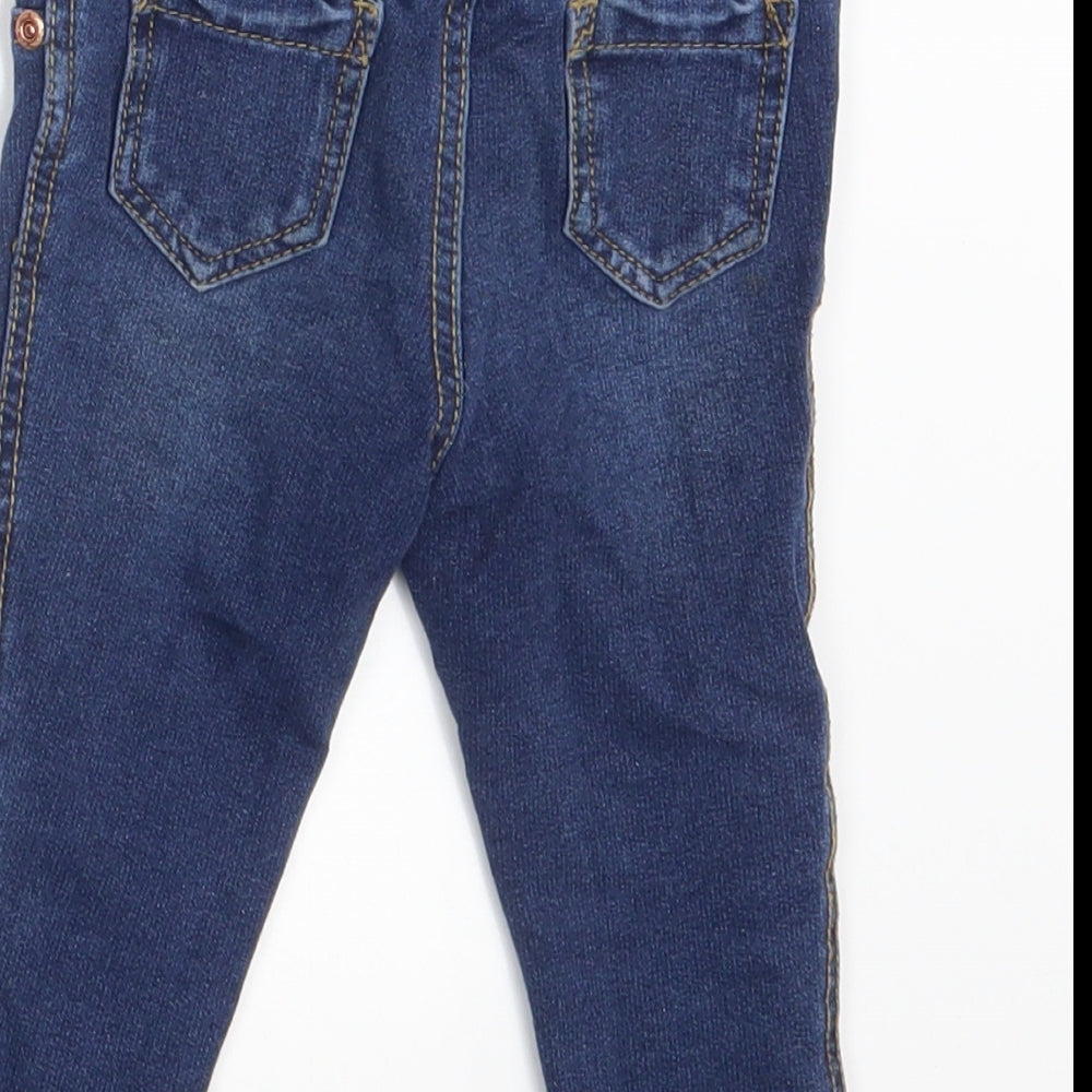 Denim Co. Girls Blue  Denim Cropped Jeans Size 12-18 Months  - Waist 16in; Inside  leg 10in