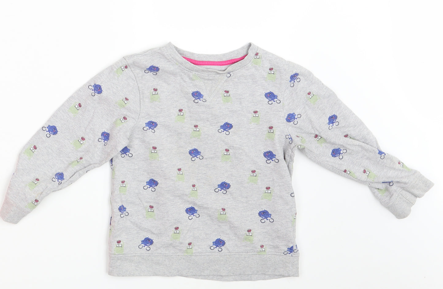 Mothercare Girls Green Animal Print  Pullover Jumper Size 5-6 Years
