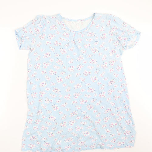 BM Womens Blue Floral  T-Shirt Dress  Size 16