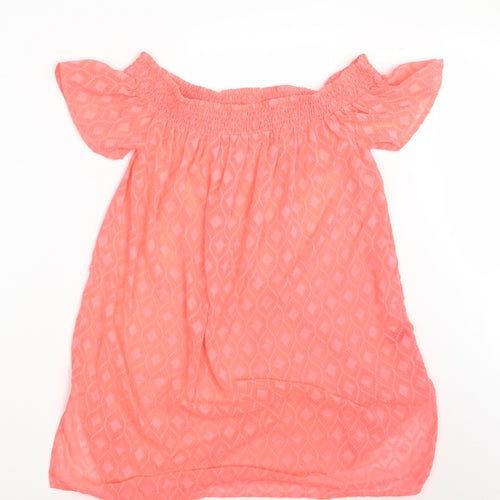 George Womens Orange Argyle/Diamond  A-Line  Size M