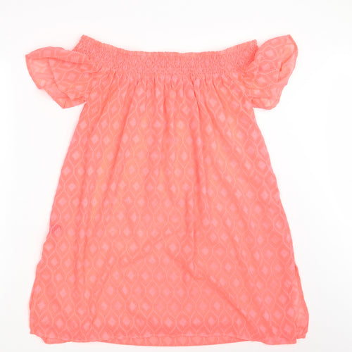 George Womens Orange Argyle/Diamond  A-Line  Size M
