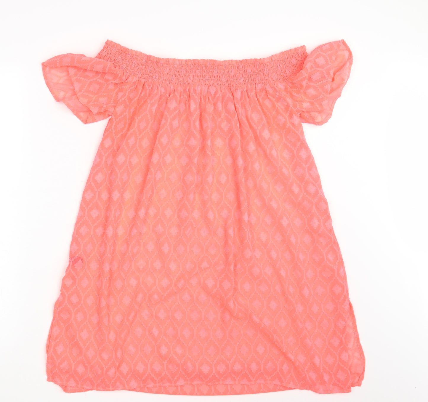 George Womens Orange Argyle/Diamond  A-Line  Size M