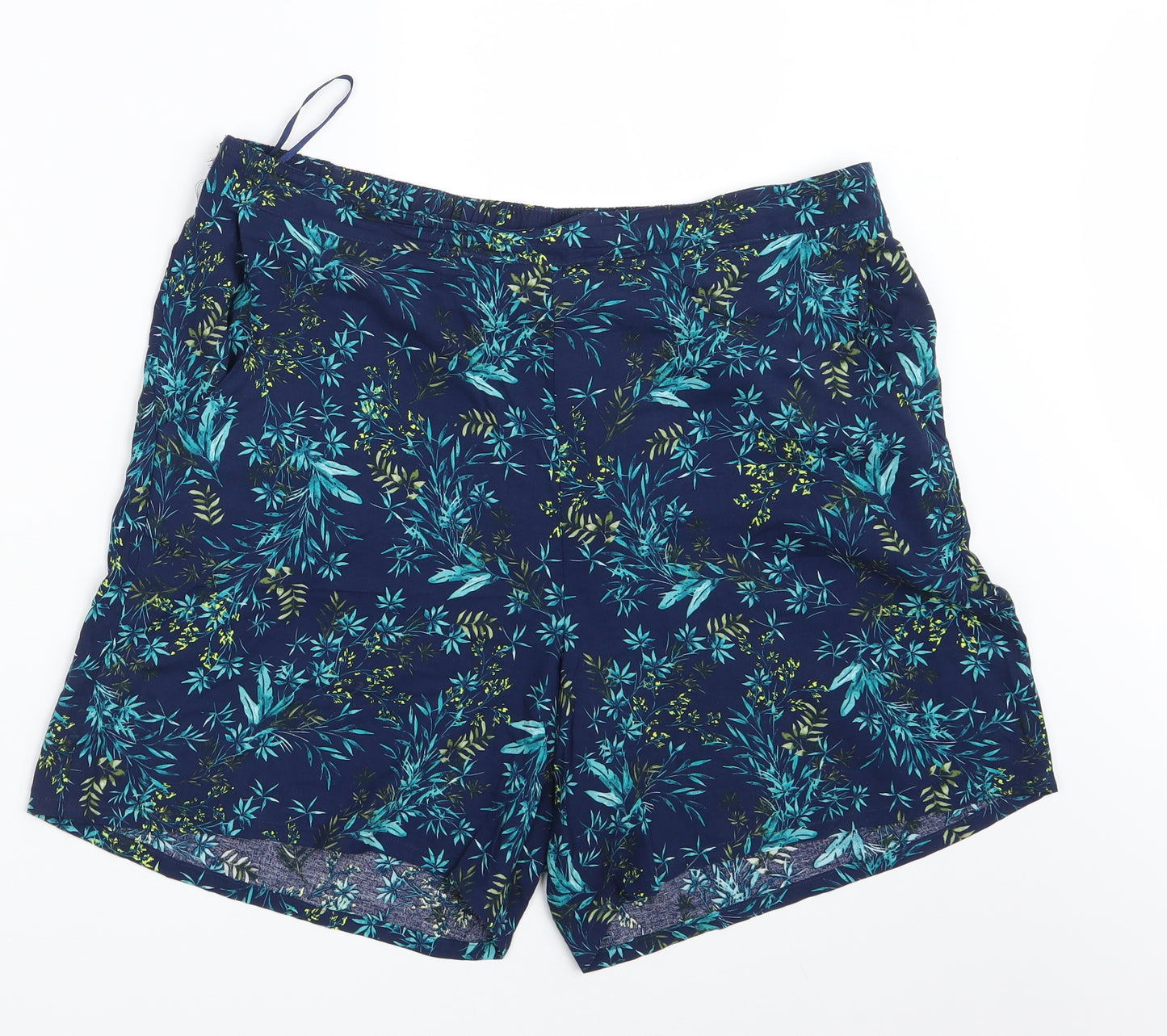 Bonmarché Womens Blue Fair Isle  Sweat Shorts Size 16