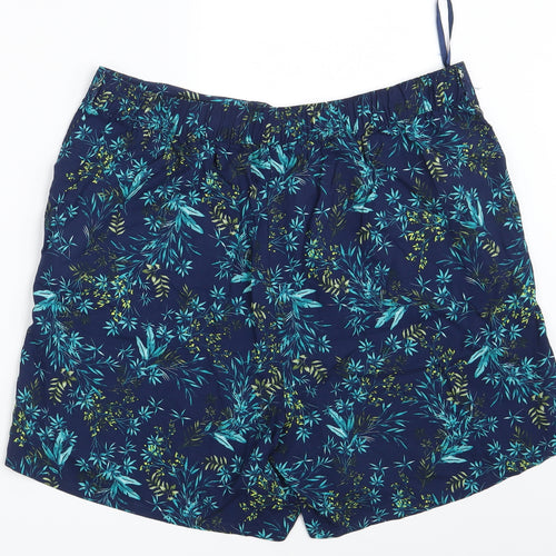 Bonmarché Womens Blue Fair Isle  Sweat Shorts Size 16