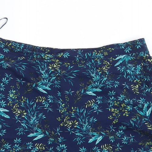 Bonmarché Womens Blue Fair Isle  Sweat Shorts Size 16