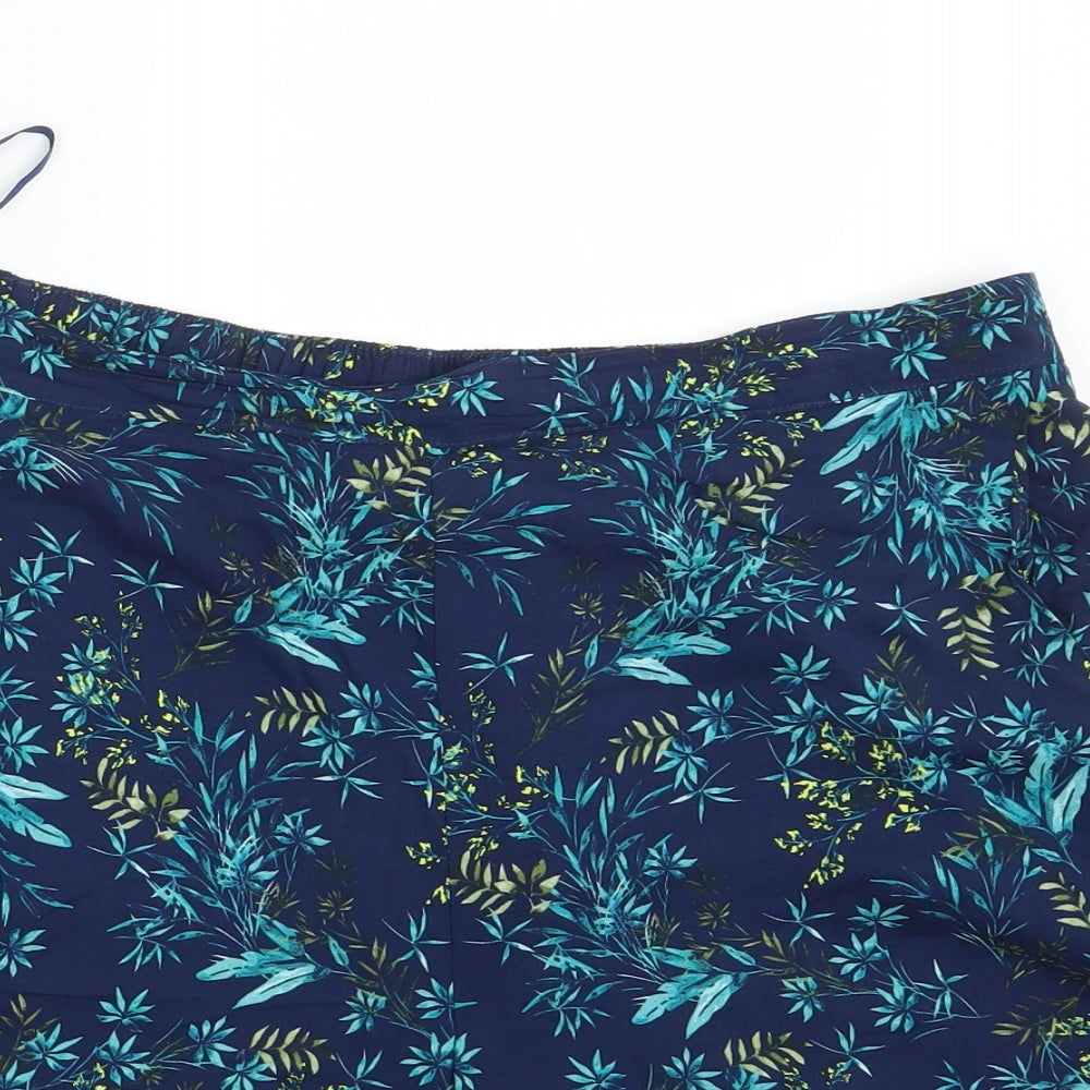 Bonmarché Womens Blue Fair Isle  Sweat Shorts Size 16