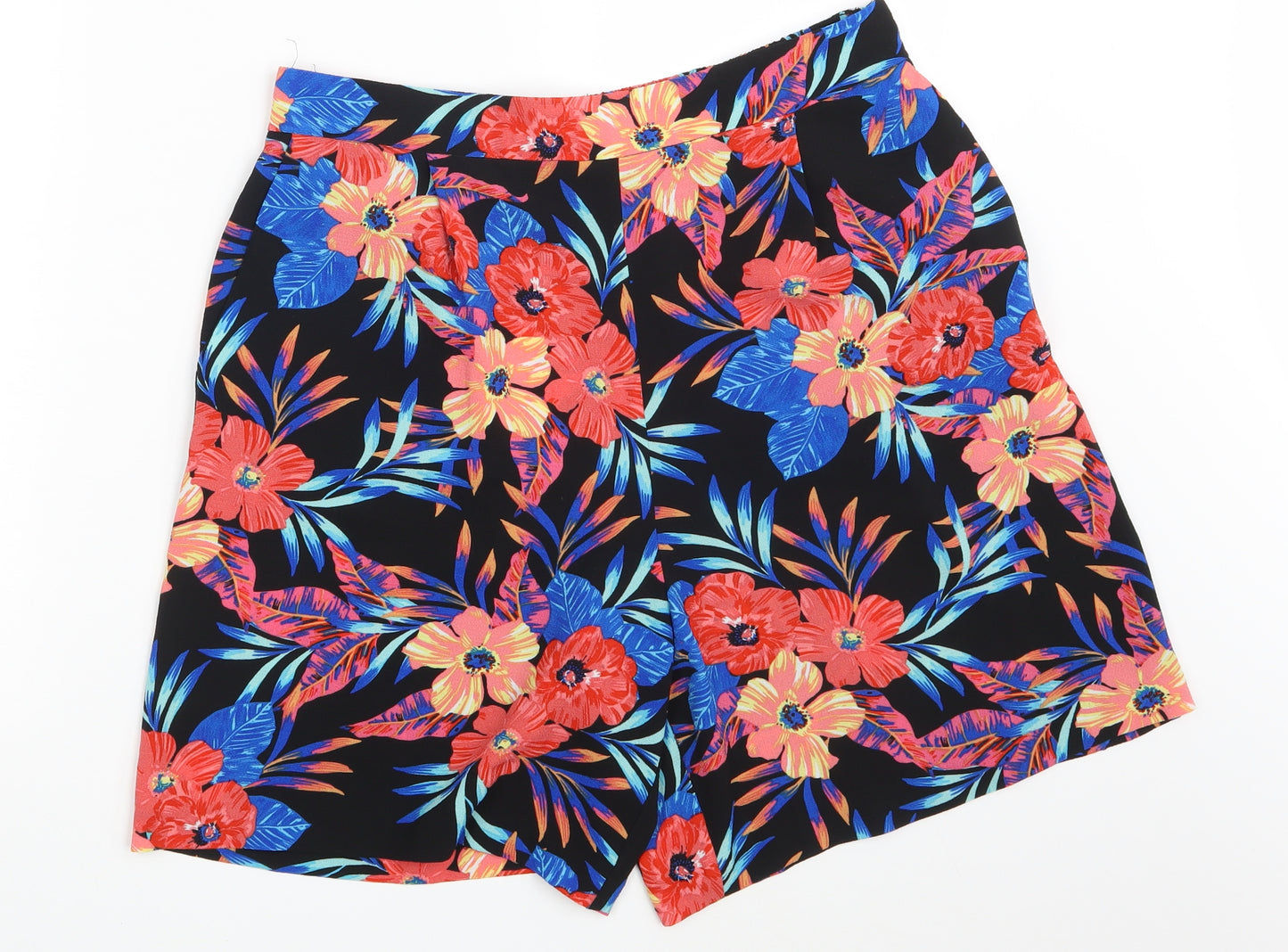M & Co. Womens Black Fair Isle  Cut-Off Shorts Size 14