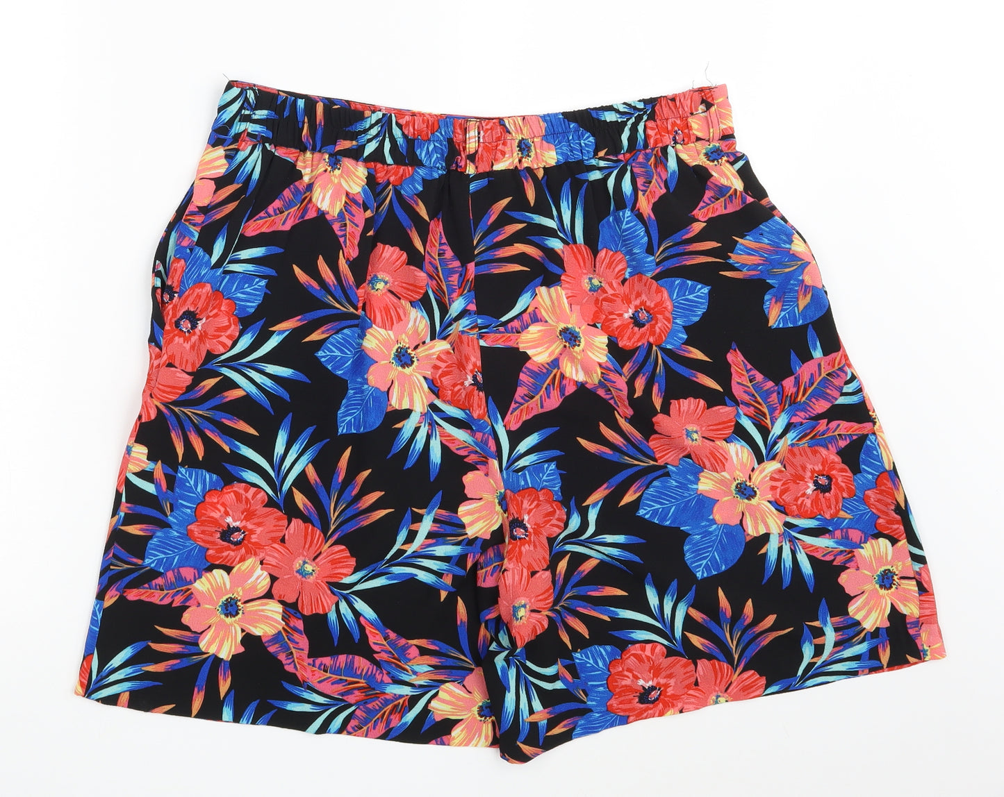 M & Co. Womens Black Fair Isle  Cut-Off Shorts Size 14