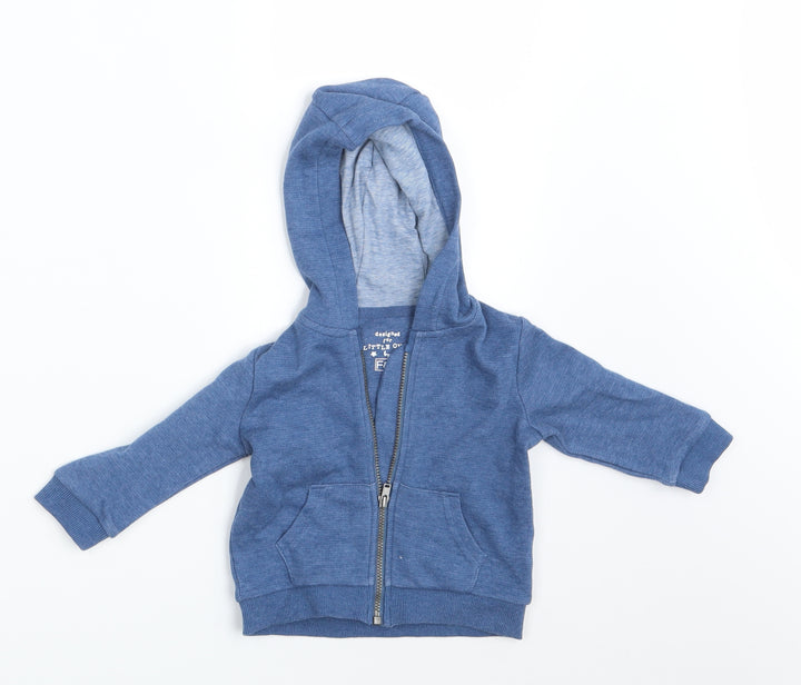 F&F Boys Blue Full Zip Jumper Size 3-6 Months