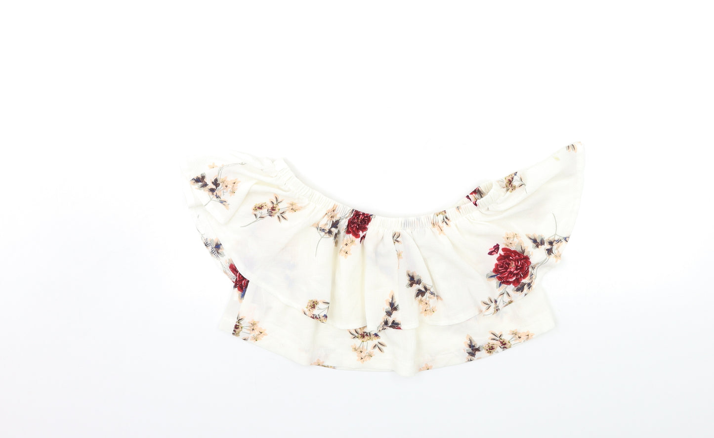 In the Style Womens White Floral  Basic Blouse Size 8