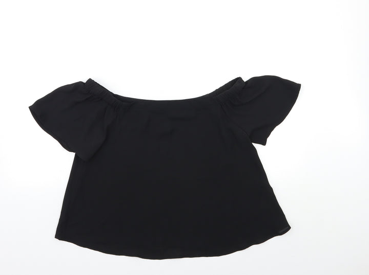 New Look Womens Black Basic Blouse Size 8