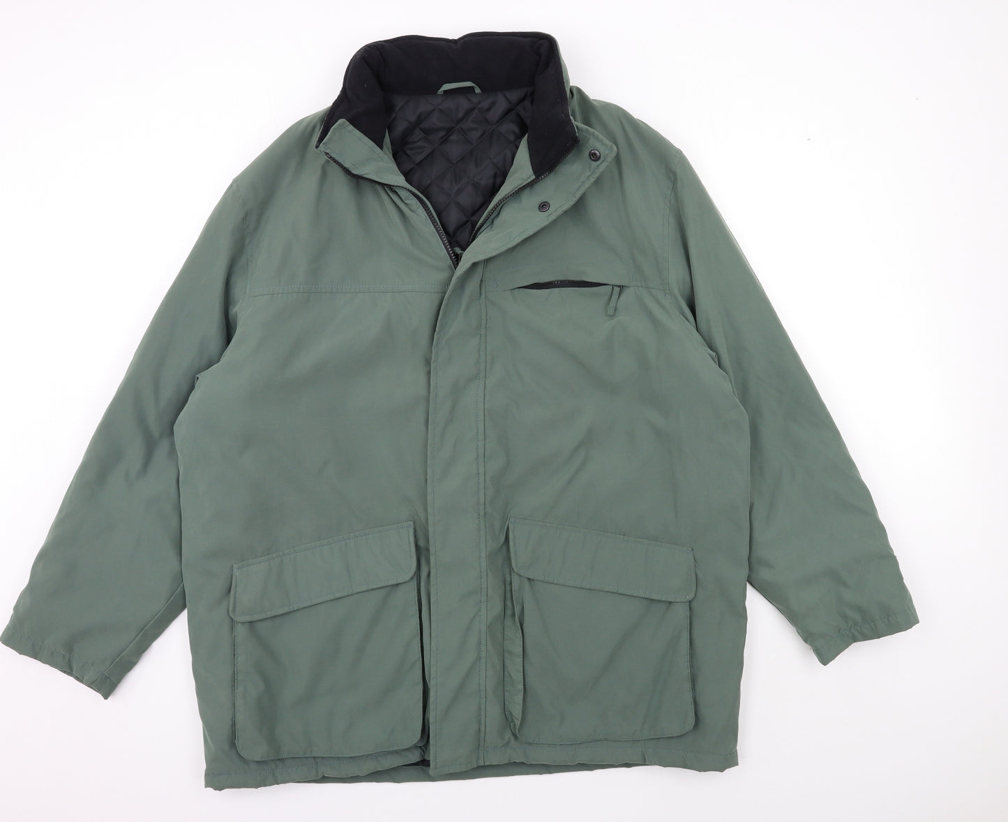 Marks and Spencer Mens Green   Overcoat Coat Size XL