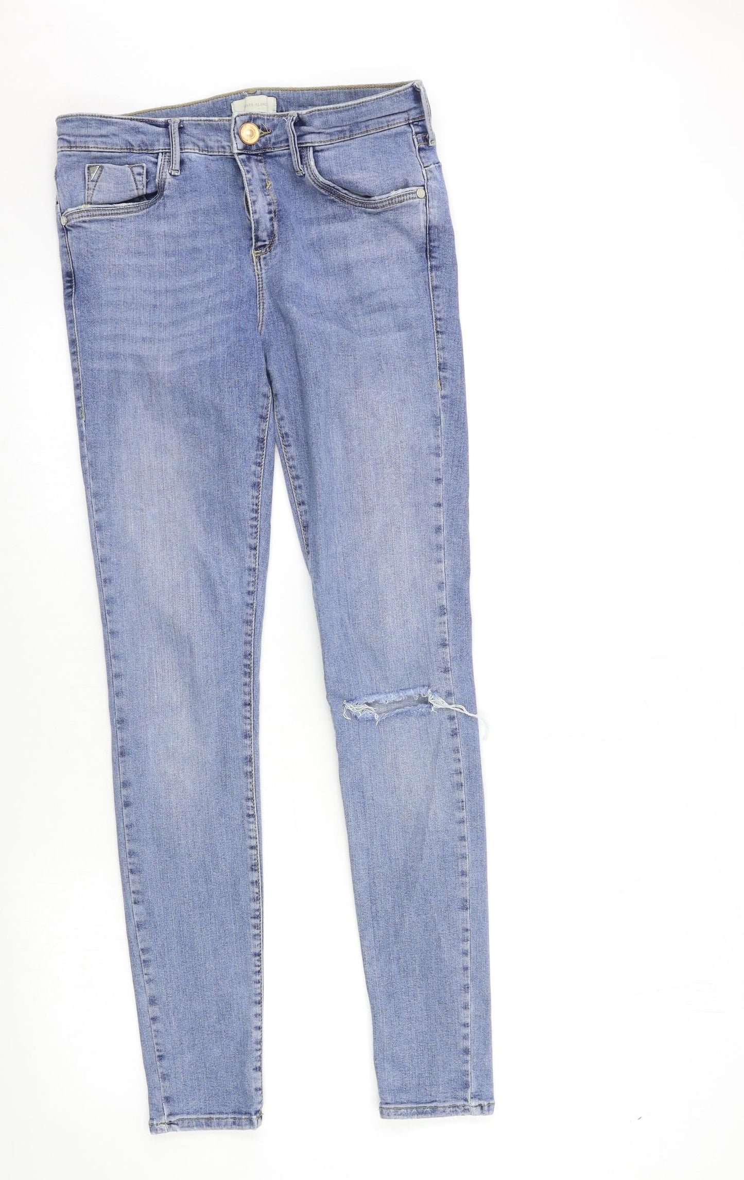 River Island Womens Blue  Denim Skinny Jeans Size 12 L30 in