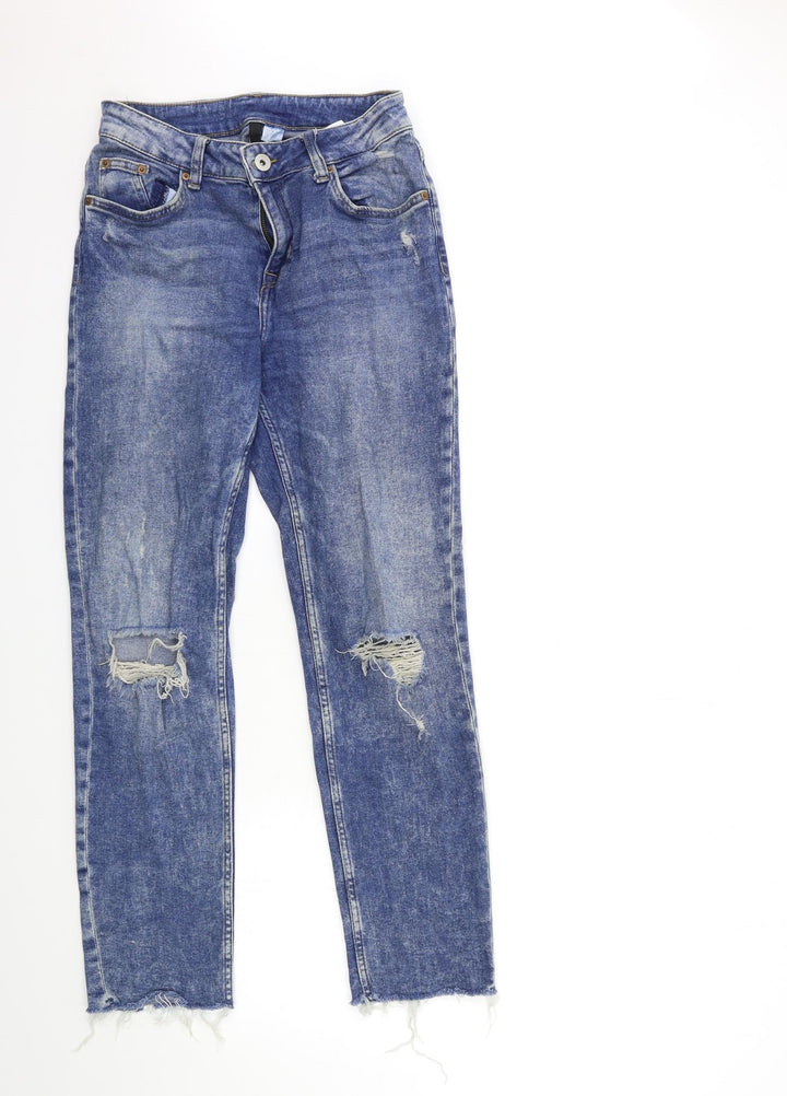 H&M Womens Blue Denim Skinny Jeans Size 8 L28 in