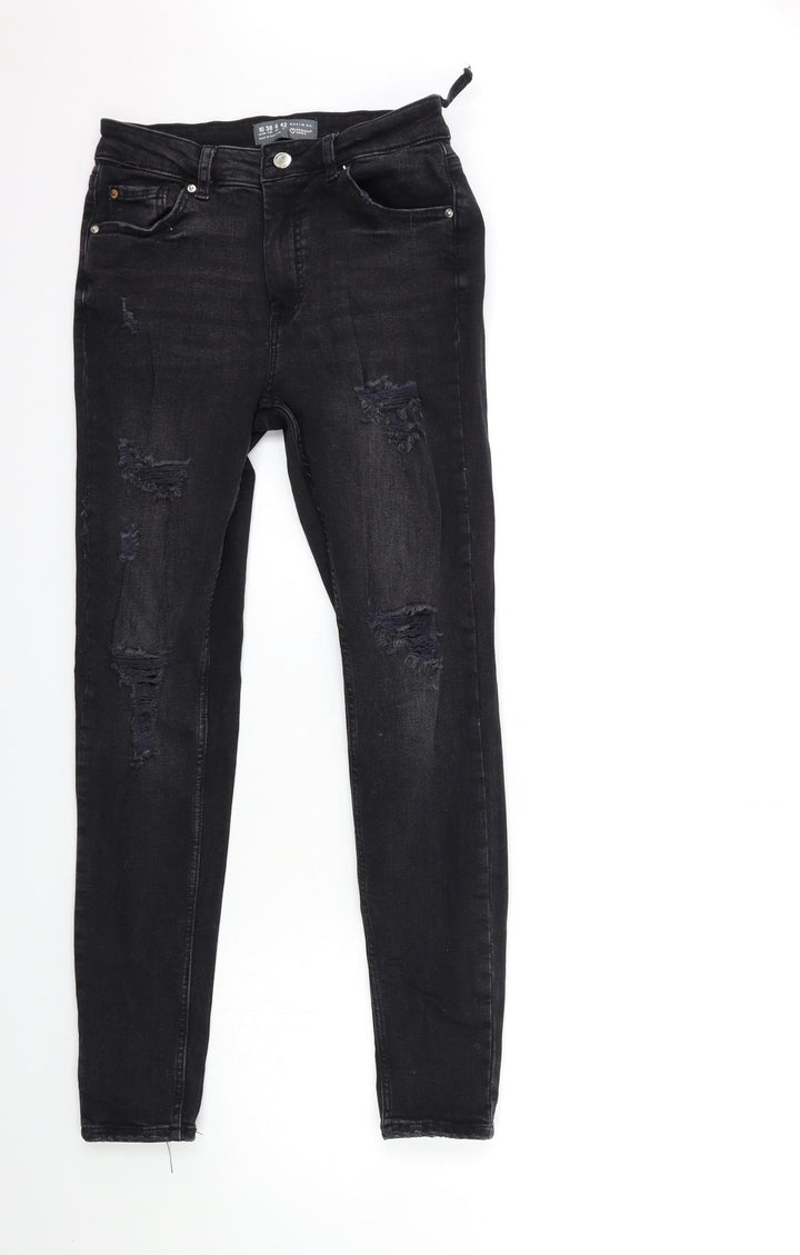 Denim & Co. Womens Black Denim Skinny Jeans Size 10 L27 in