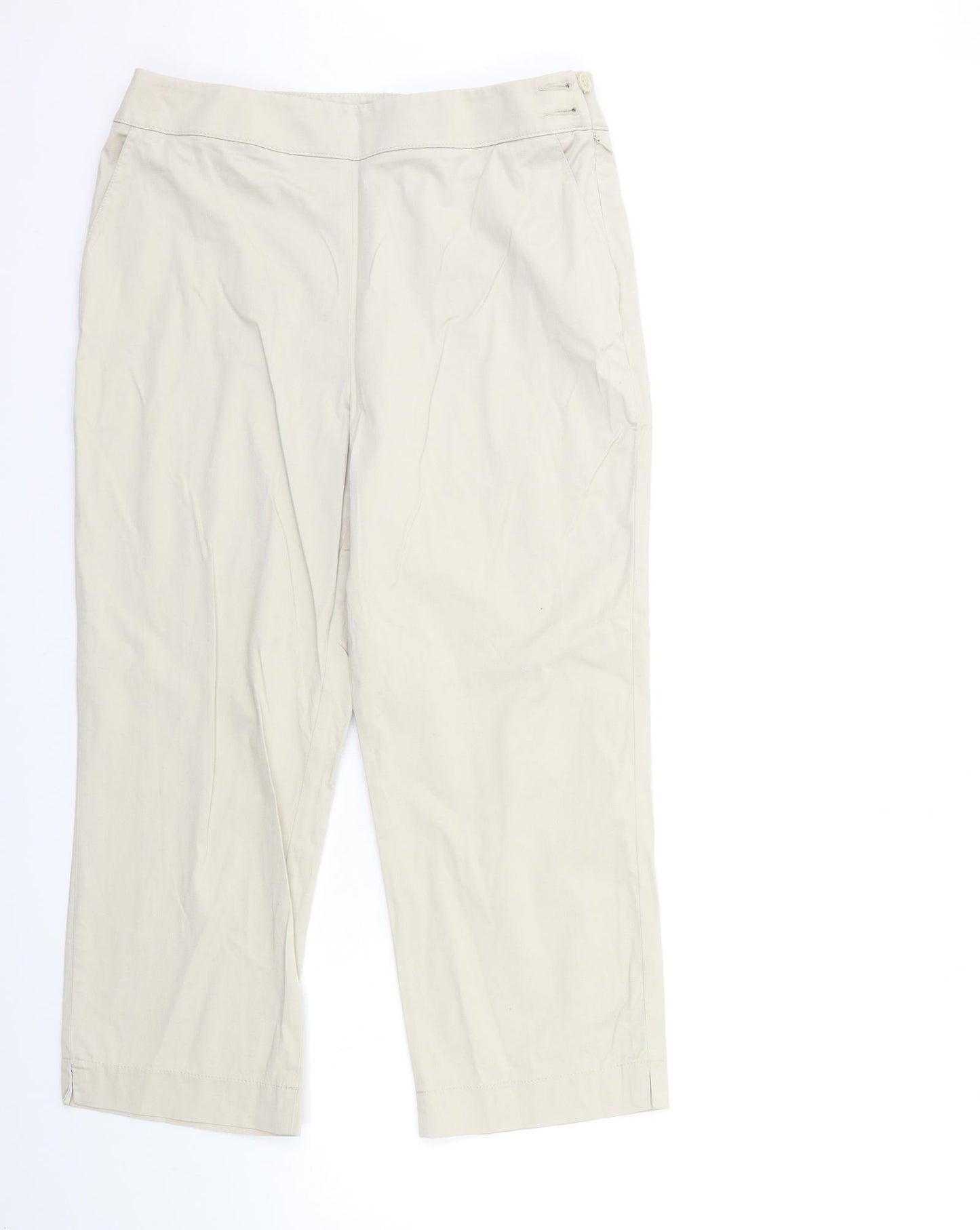 Marks and Spencer Womens Beige   Cropped Trousers Size 16 L25 in