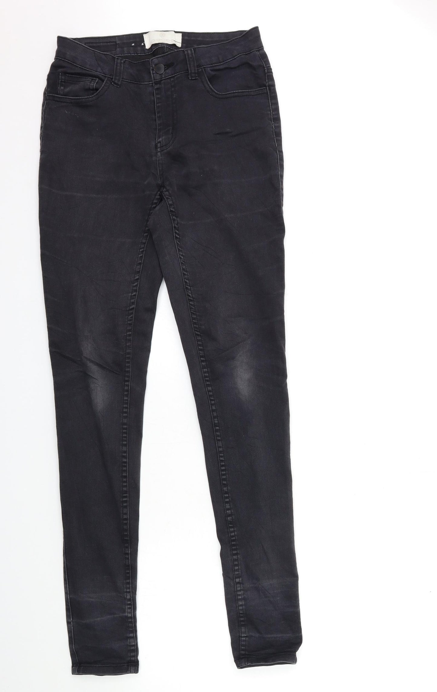 Pieces Womens Black  Denim Skinny Jeans Size M L32 in