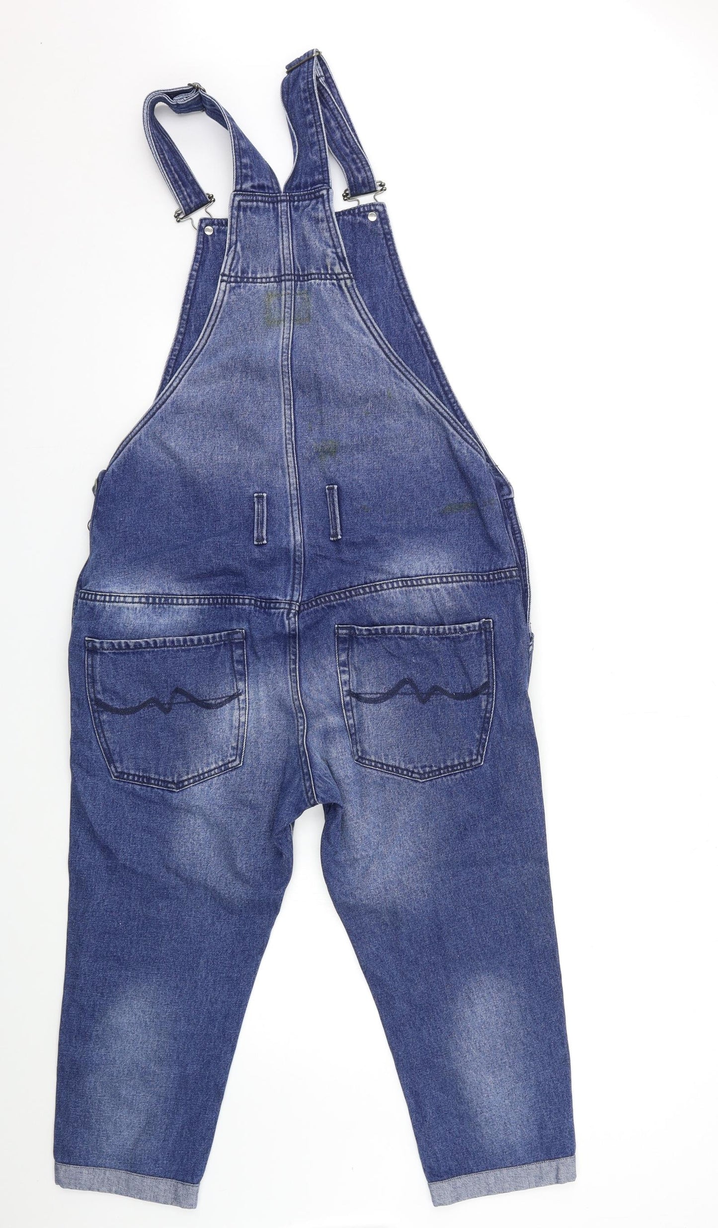 Pepe Jeans Womens Blue  Denim Dungaree One-Piece Size 10