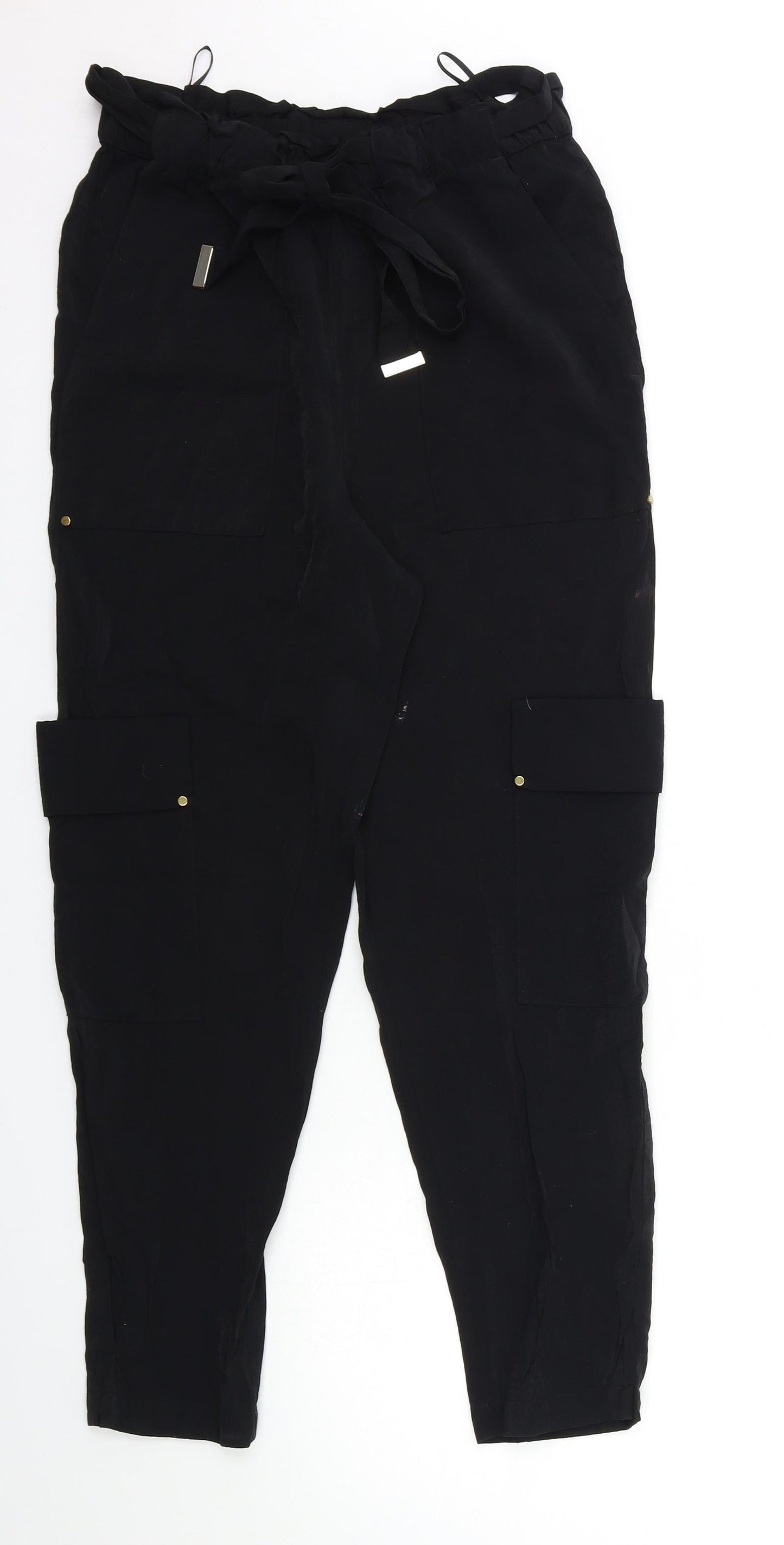 Julien Macdonald Womens Black   Cargo Trousers Size 8 L26 in