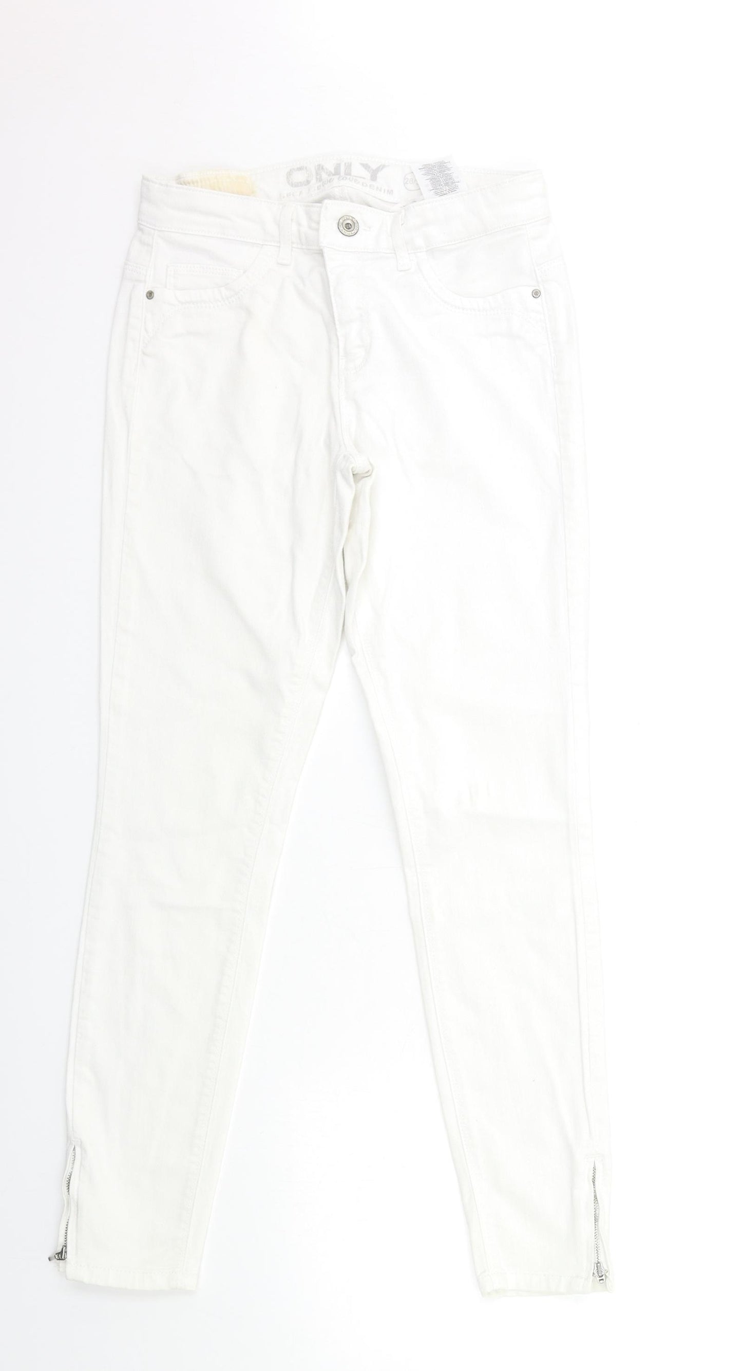 Only Womens White  Denim Skinny Jeans Size 28 in L32 in