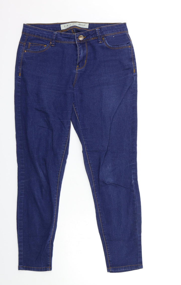 Denim & Co. Womens Blue Denim Skinny Jeans Size 10 L25 in
