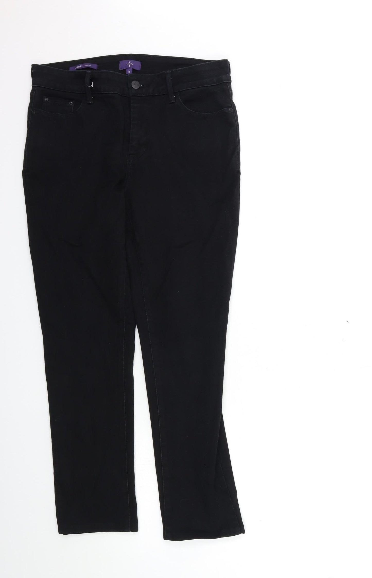 NYDJ Womens Black  Denim Straight Jeans Size 8 L27 in