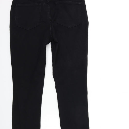 NYDJ Womens Black  Denim Straight Jeans Size 8 L27 in