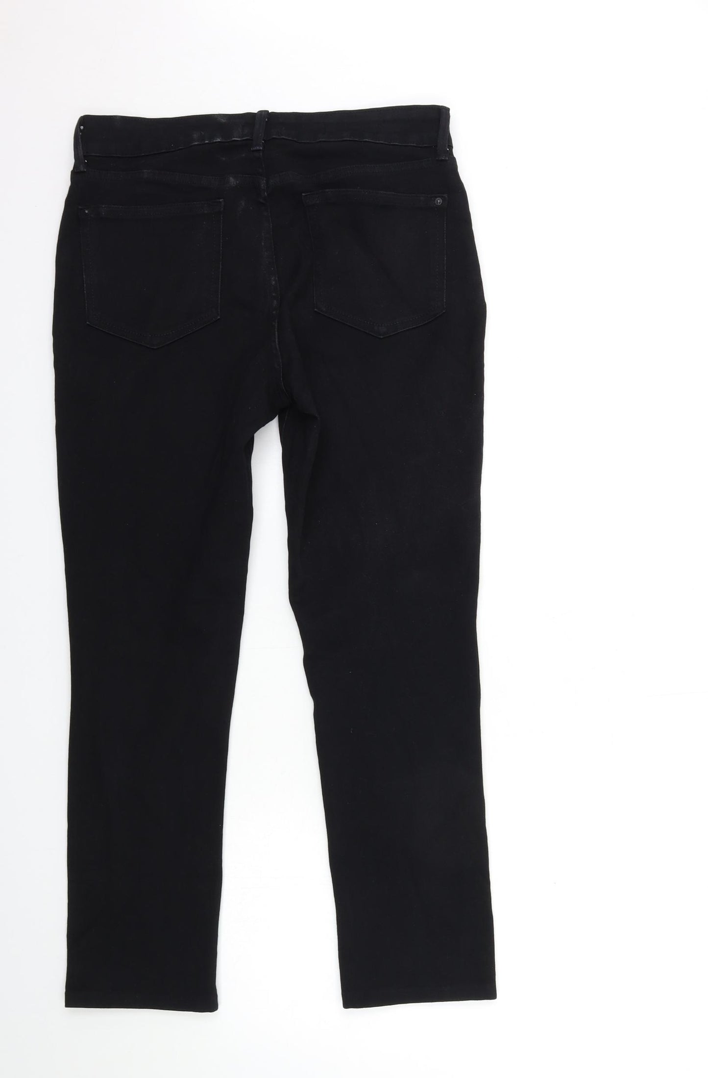 NYDJ Womens Black  Denim Straight Jeans Size 8 L27 in