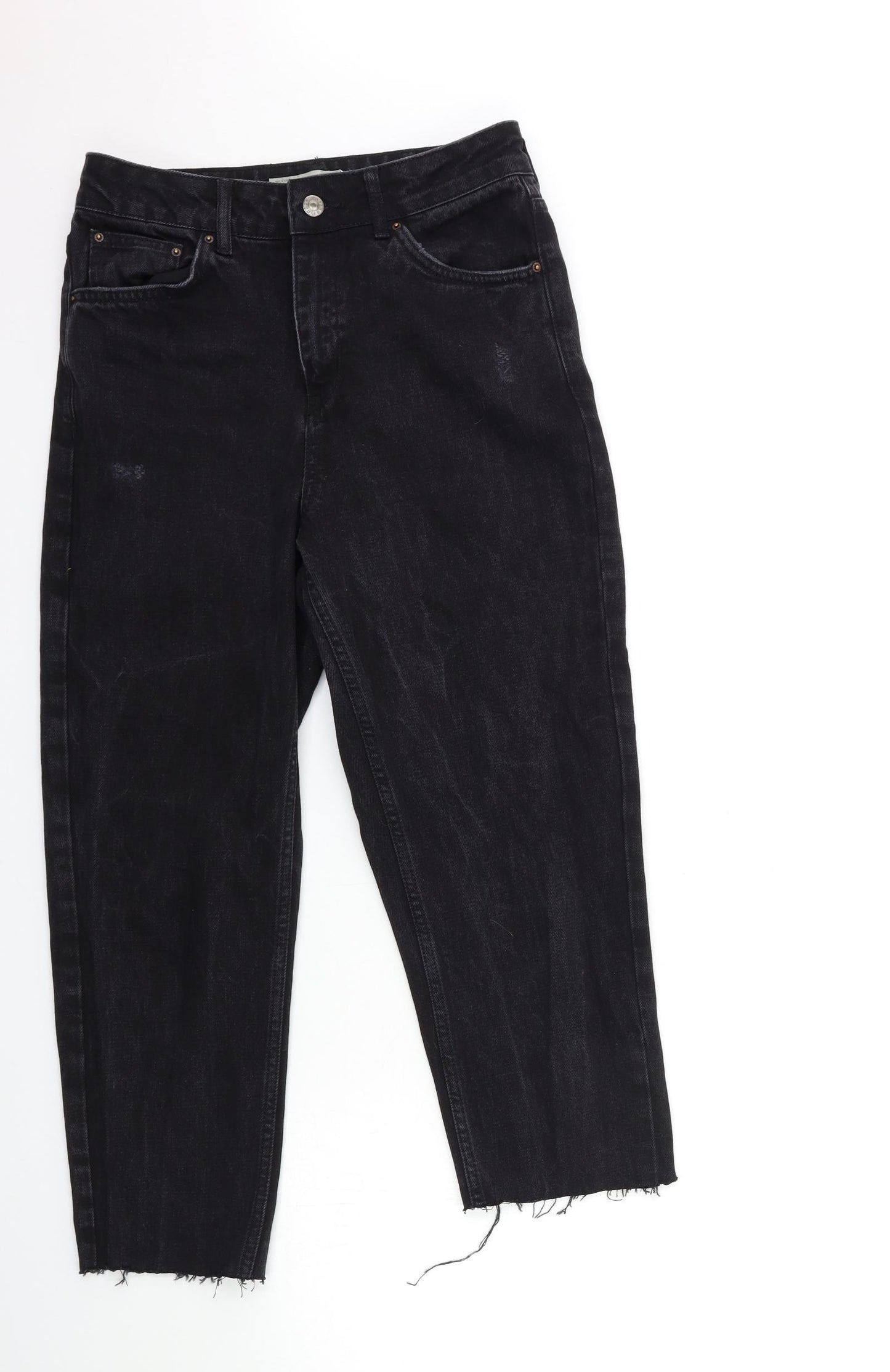 Topshop Womens Black  Denim Cropped Jeans Size 28 in L32 in