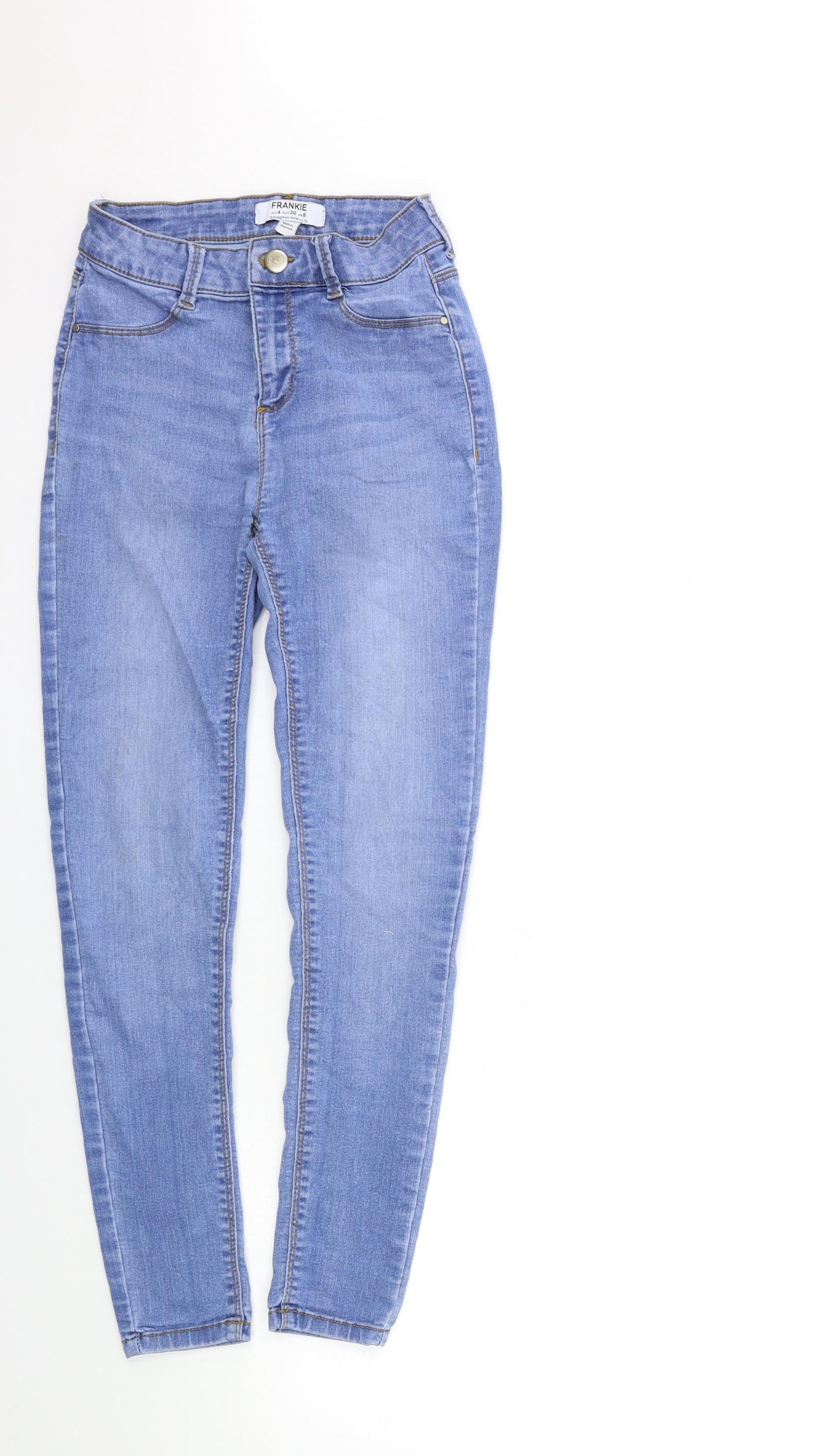 Dorothy Perkins Womens Blue  Denim Skinny Jeans Size 8 L26 in