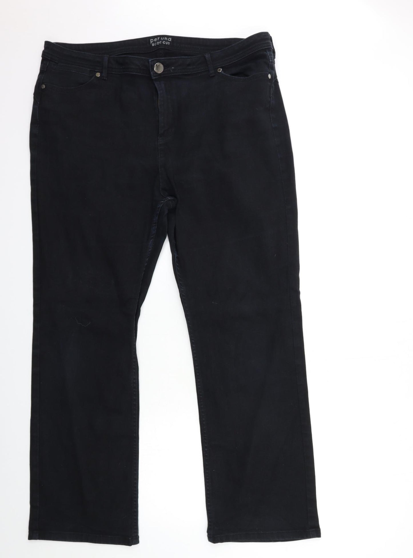 Marks and Spencer Womens Black  Denim Flared Jeans Size 18 L30 in