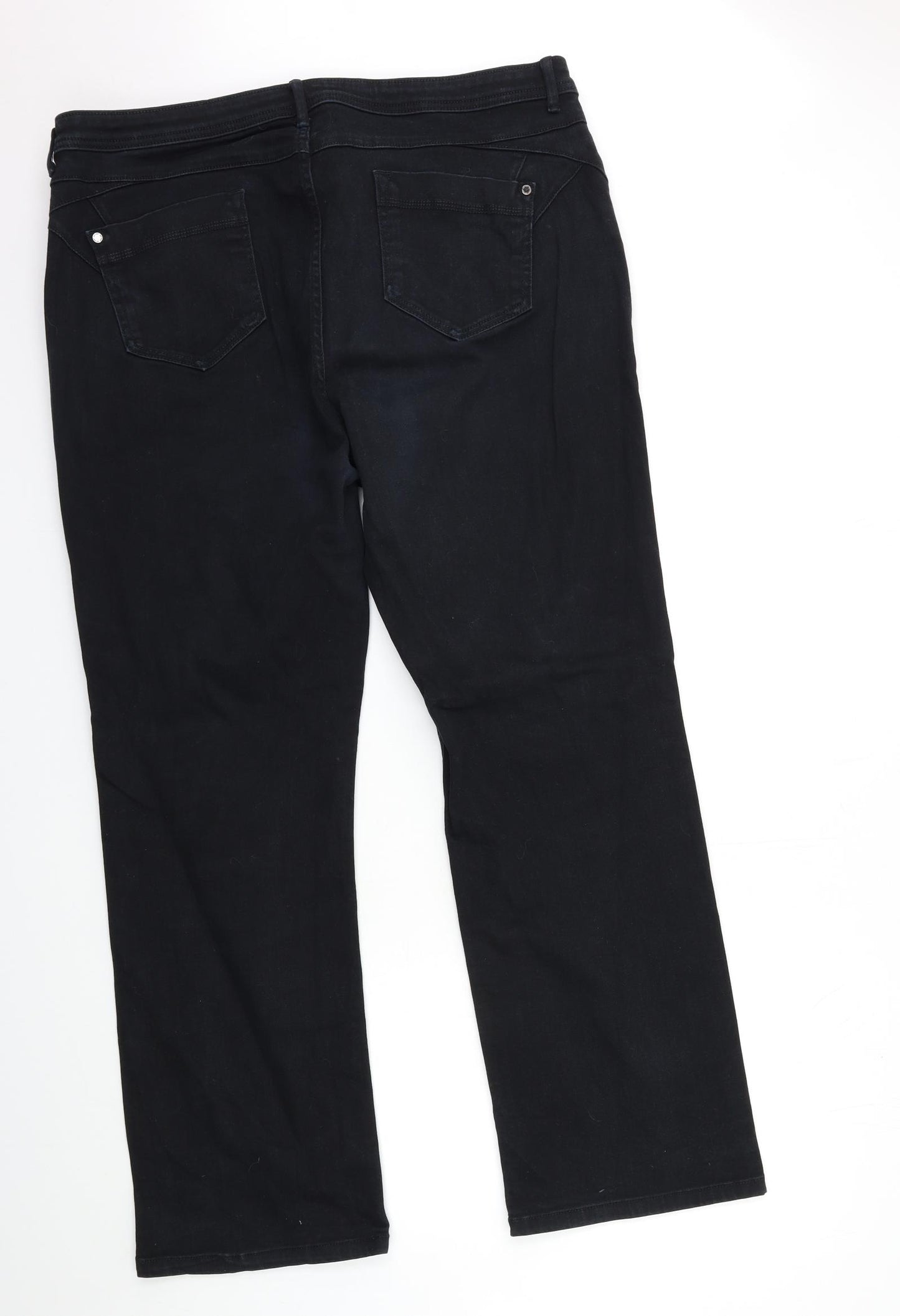 Marks and Spencer Womens Black  Denim Flared Jeans Size 18 L30 in
