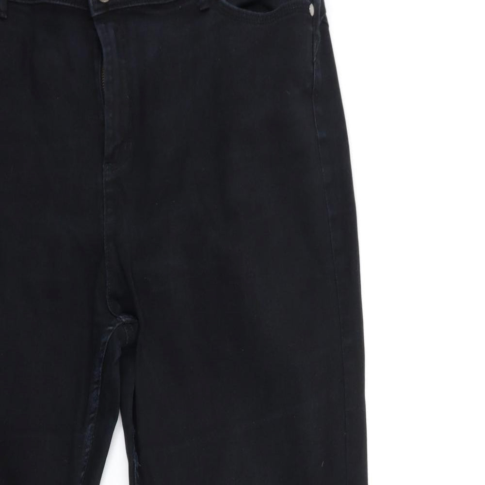 Marks and Spencer Womens Black  Denim Flared Jeans Size 18 L30 in