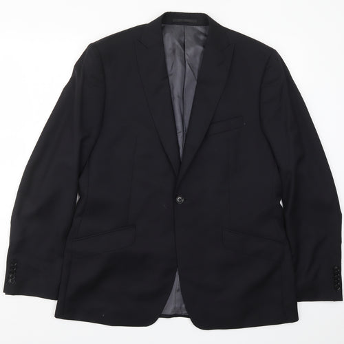 AR Red Mens Black Striped  Jacket Suit Jacket Size 44