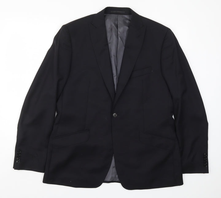 AR Red Mens Black Striped  Jacket Suit Jacket Size 44