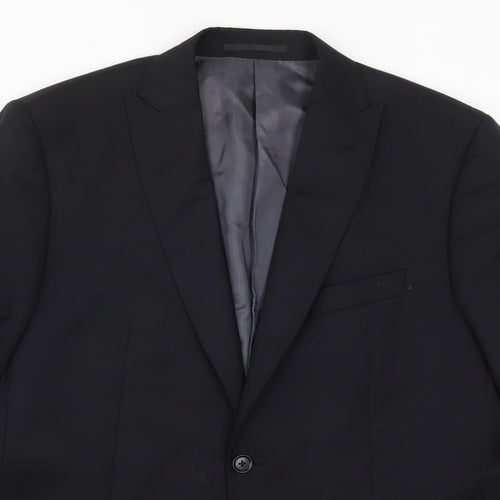 AR Red Mens Black Striped  Jacket Suit Jacket Size 44