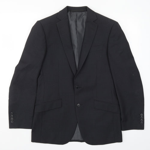 Marks and Spencer Mens Grey Striped  Jacket Suit Jacket Size 38