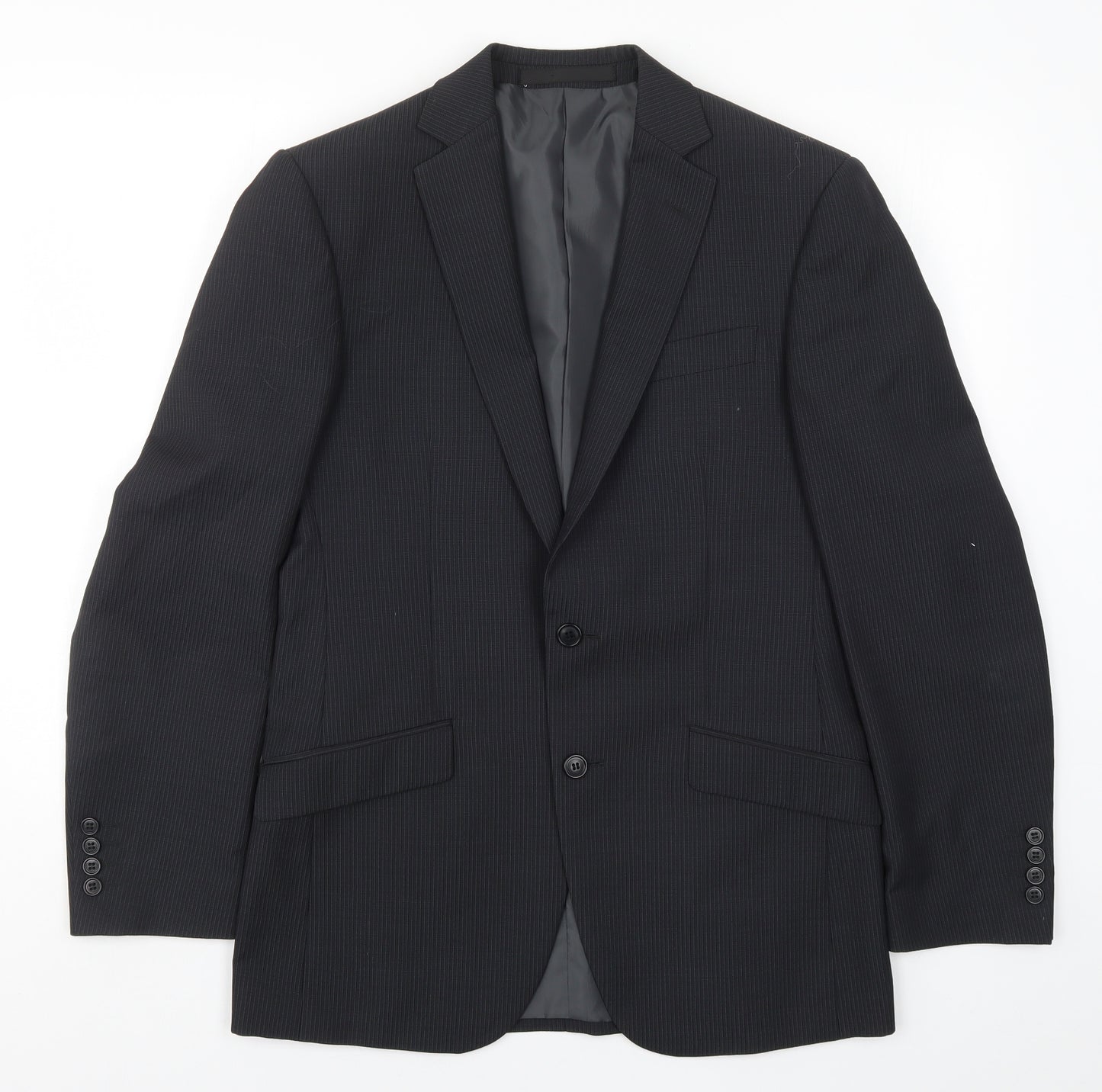 Marks and Spencer Mens Grey Striped  Jacket Suit Jacket Size 38
