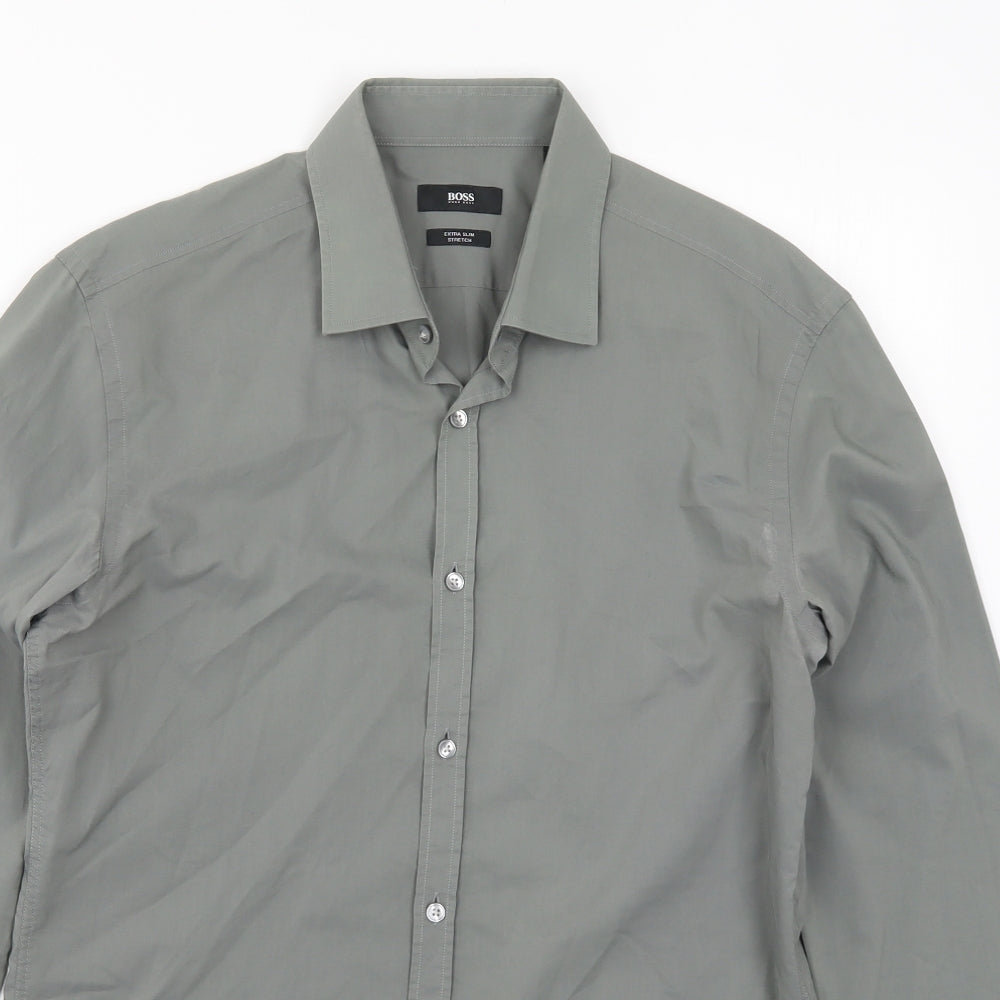 HUGO BOSS Mens Grey    Dress Shirt Size 16