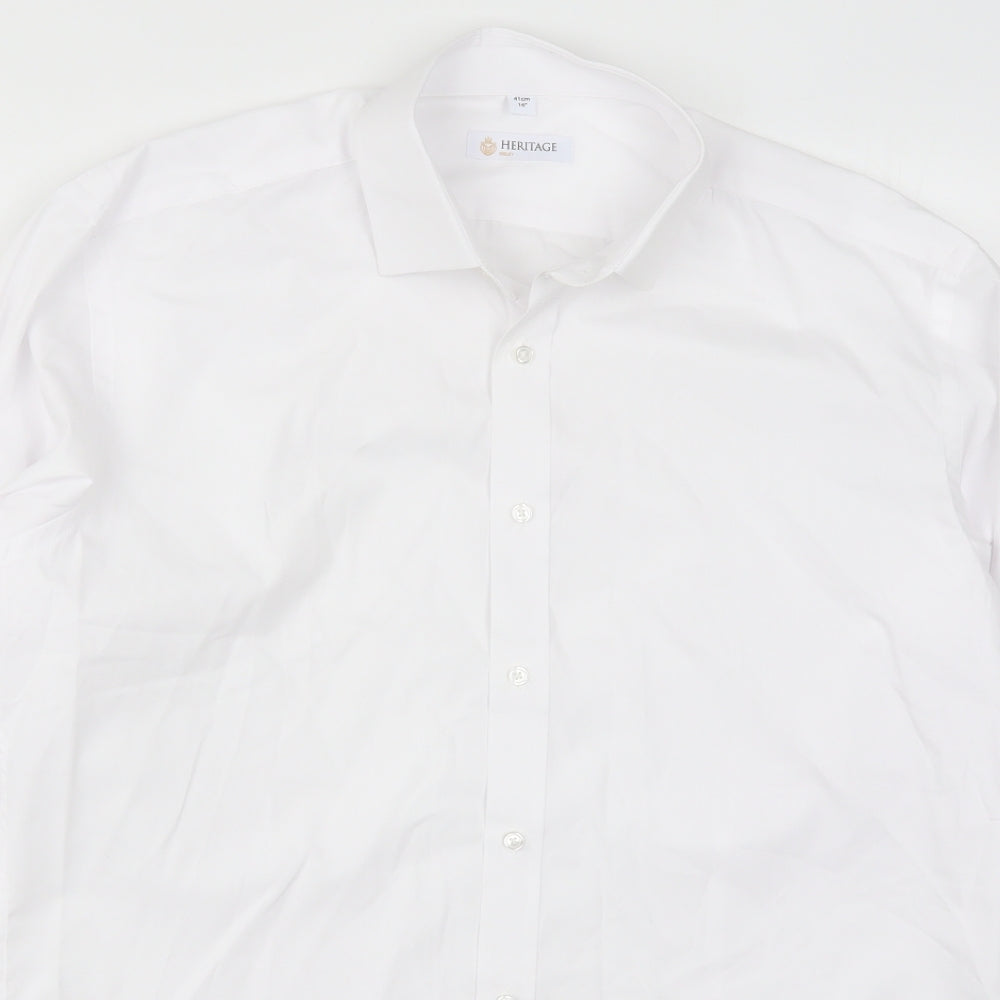 Heritage Mens White    Dress Shirt Size 16